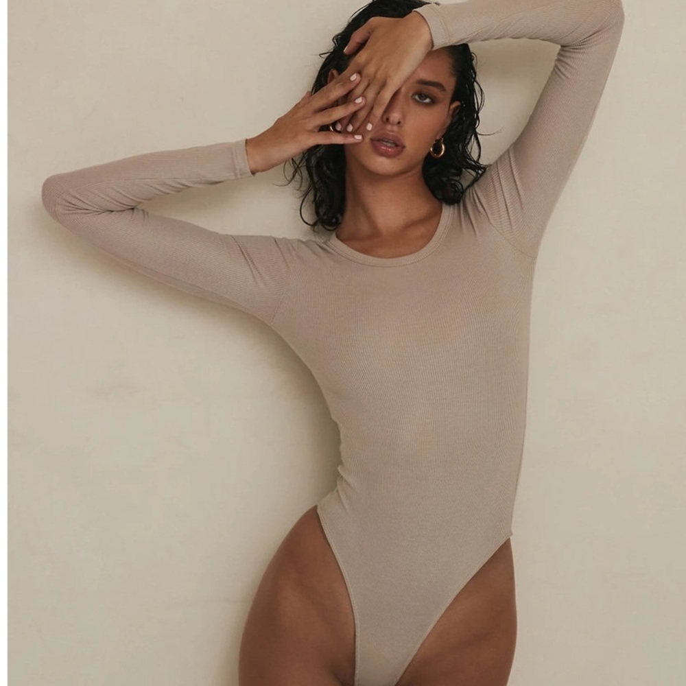 CLYQUE- TIANA Bodysuit TAN SMALL
